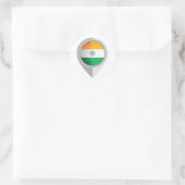 Indien Button Location Flag Runder Aufkleber (Tasche)