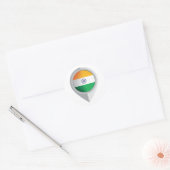 Indien Button Location Flag Runder Aufkleber (Umschlag)
