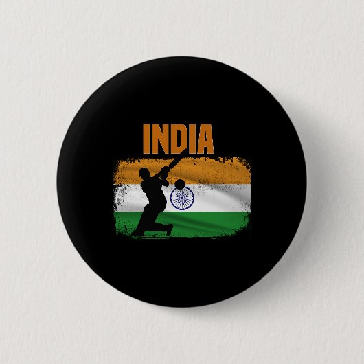 Indien Cricket Anhänger Indische Cricket Fans Indi Button (Vorderseite)