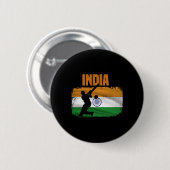 Indien Cricket Anhänger Indische Cricket Fans Indi Button (Vorne & Hinten)