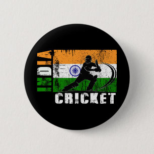 Indien Cricket Anhänger Indische Cricket Fans Indi Button