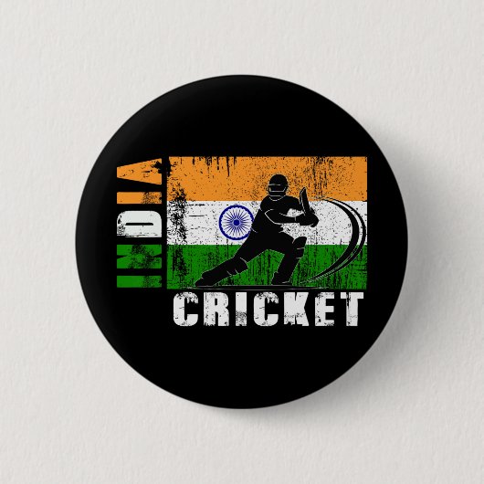 Indien Cricket Anhänger Indische Cricket Fans Indi Button (Vorderseite)