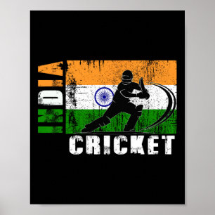 Indien Cricket Anhänger Indische Cricket Fans Indi Poster