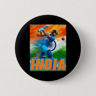 Indien Cricket Anhänger Trikot - Indisches Cricket Button