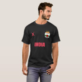 INDIEN Cricket Fan Abzeichen T-Shirt (Vorne ganz)
