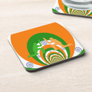 Indien Cricket Geist Abstraktes Design Untersetzer