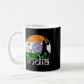 Indien Cricket Indische Flagge Cricketspieler Männ Kaffeetasse (Links)