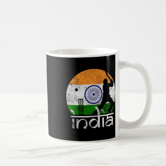 Indien Cricket Indische Flagge Cricketspieler Männ Kaffeetasse (Rechts)