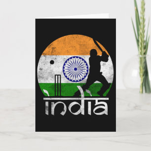 Indien Cricket Indische Flagge Cricketspieler Männ Karte