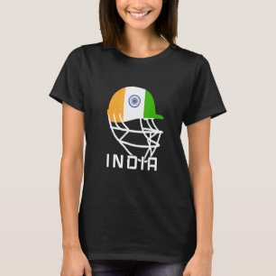 Indien Cricket-Lüfter Helm Indien Cricket-Spieler T-Shirt