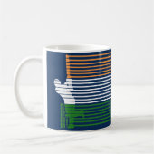 Indien Cricket mit indischen Flaggenlinien Schlagg Kaffeetasse (Links)