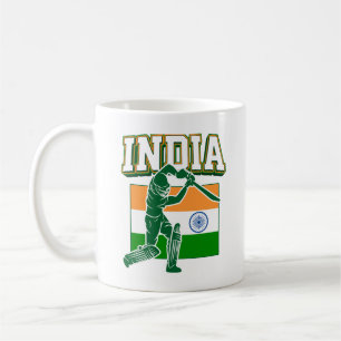 Indien Cricket mit indischer Flagge Geschenk Kaffeetasse
