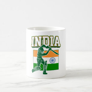 Indien Cricket mit indischer Flagge Geschenk Kaffeetasse