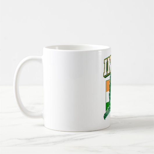 Indien Cricket mit indischer Flagge Geschenk Kaffeetasse (Links)