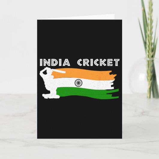 Indien Cricket mit indischer Flagge Karte (Vorderseite)