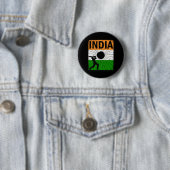 Indien Cricket Mit Indischer Flagge Pinselstrich A Button (Beispiel)