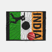 Indien Cricket mit indischer Flagge Pinselstrich A Fleecedecke (Vorderseite (Horizontal))