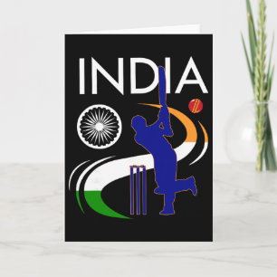 Indien Cricket Mit Indischer Flagge Pinselstrich A Karte