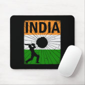 Indien Cricket Mit Indischer Flagge Pinselstrich A Mousepad (Mit Mouse)