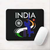Indien Cricket Mit Indischer Flagge Pinselstrich A Mousepad (Mit Mouse)