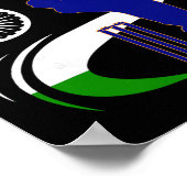 Indien Cricket Mit Indischer Flagge Pinselstrich A Poster (Ecke)
