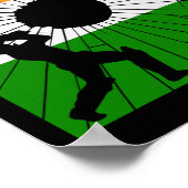 Indien Cricket Mit Indischer Flagge Pinselstrich A Poster (Ecke)
