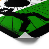 Indien Cricket mit indischer Flagge Pinselstrich A Poster (Ecke)