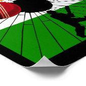 Indien Cricket Mit Indischer Flagge Pinselstrich A Poster (Ecke)