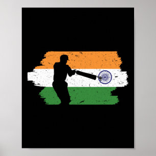 Indien Cricket National Fans Team Trikot Indische Poster