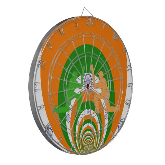 Indien Cricket Spirit: Abstraktes Design Dartscheibe (Vorderseite Links)