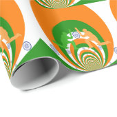 Indien Cricket Spirit: Abstraktes Design Geschenkpapier (Rolleneckpunkt)