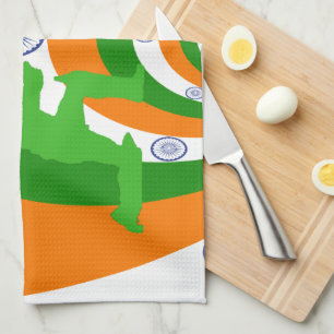 Indien Cricket Spirit: Abstraktes Design Küchentuch