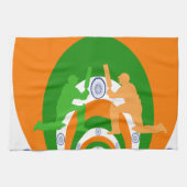 Indien Cricket Spirit: Abstraktes Design Küchentuch (Horizontal)