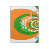 Indien Cricket Spirit: Abstraktes Design Notizblock (Rotiert)
