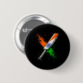 Indien Cricket T Cricket Krieger Britische Flagge Button (Vorne & Hinten)