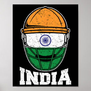 Indien Cricket T-Shirt Indische nationale Fans Jer Poster