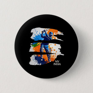 Indien Cricket Trikot Flagge Indischer Cricket Button