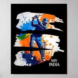 Indien Cricket Trikot Flagge Indischer Cricket Poster