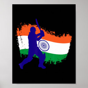Indien Cricket Trikot Indischer Tsman Cricket Flag Poster
