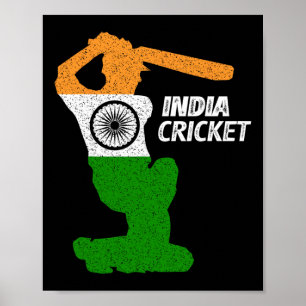 Indien Cricket Tsman Boundary Schuss mit indischer Poster