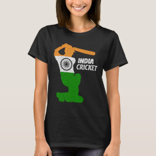 Indien Cricket Tsman Boundary-Schuss mit indischer T-Shirt