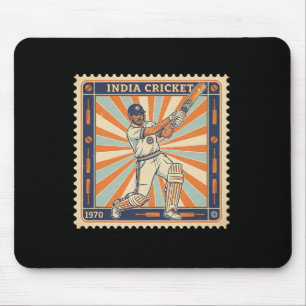 Indien Cricket Vintage Briefmarke Retro Sport Port Mousepad