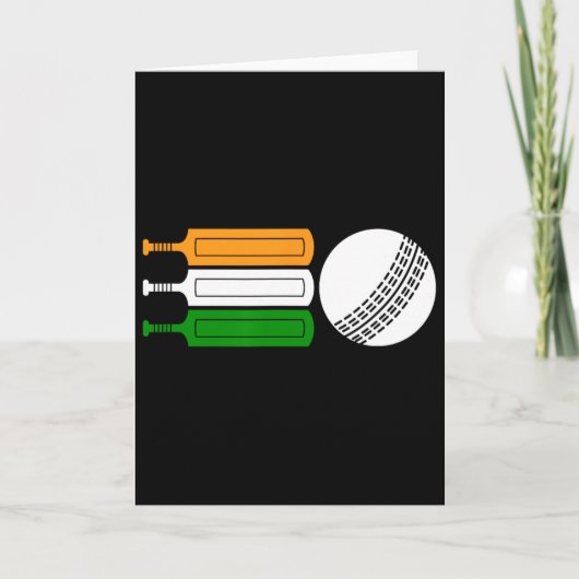 Indien Cricketspieler Ll Indische Flagge Cricket-T Karte (Vorderseite)