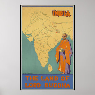 Indien Das Land Lord Buddha Poster