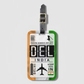 Indien Delhi Gepäcktag Gepäckanhänger (Vorderseite Vertikal)