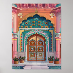 Indien Druck Indien Illustration Jaipur Druck Jaip Poster