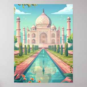 Indien Druck Indien Illustration Taj Mahal Druck T Poster