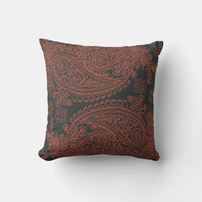 Indien Druckpaisley-Muster Kissen (Vorderseite)