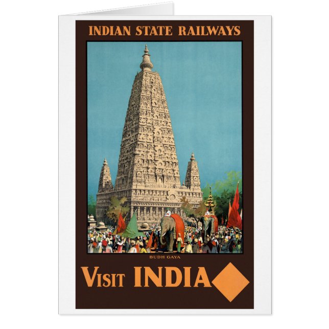 Indien-Eisenbahn-Vintages Reise-Plakat wieder (Vorne)
