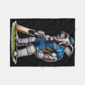 Indien Elefant Cricket Spieler Cricketer Fleecedecke (Vorderseite (Horizontal))